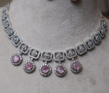 Luxurious American Diamond Necklace Set | Ideal for Bridal Wear