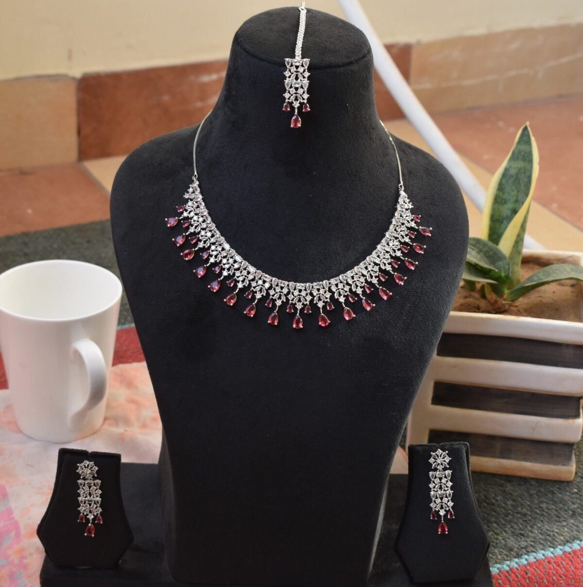 Elegant American Diamond Necklace Set for Women Bridal Jewelry Set