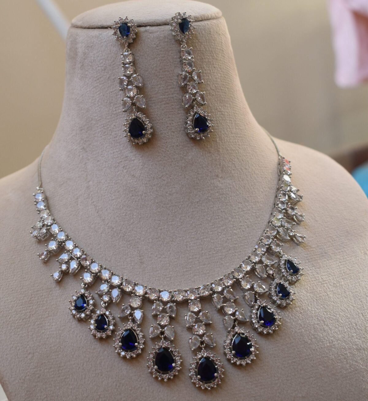 Gorgeous American Diamond Necklace Set | Women’s Wedding Jewelry