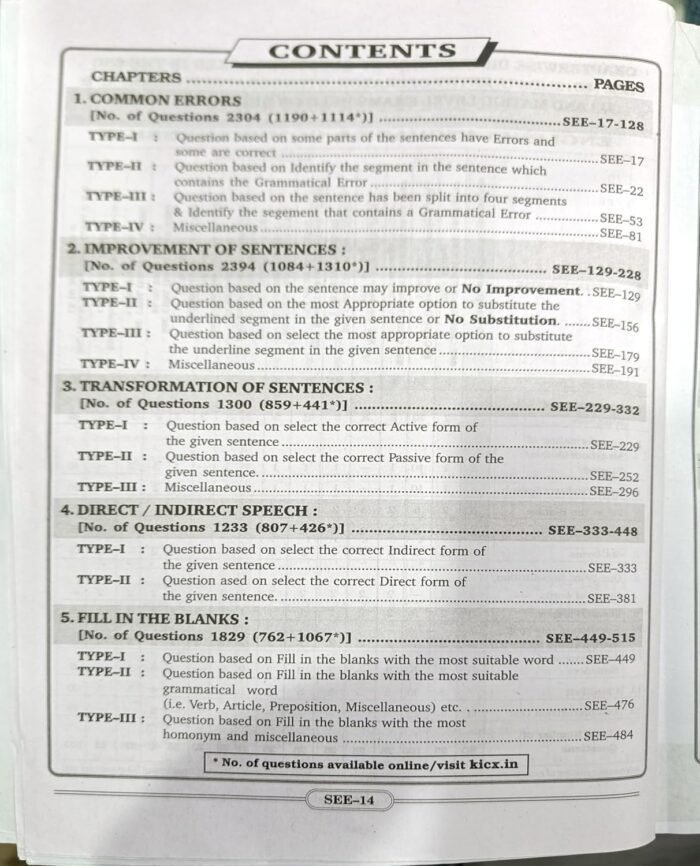 SSC TCS PYQs English Language Chapterwise & Typewise Solved Papers 16950+ Till - March 2025 :TCS PYQs of Cgl Tier 1;Cgl Tier 2;Cpo;Chsl;DP;Mts; Gd Covered (English Medium)