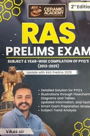 Ceramic Academy RAS Prelims Exams Previous Year Question PYQ Book in English By Vikas Sir