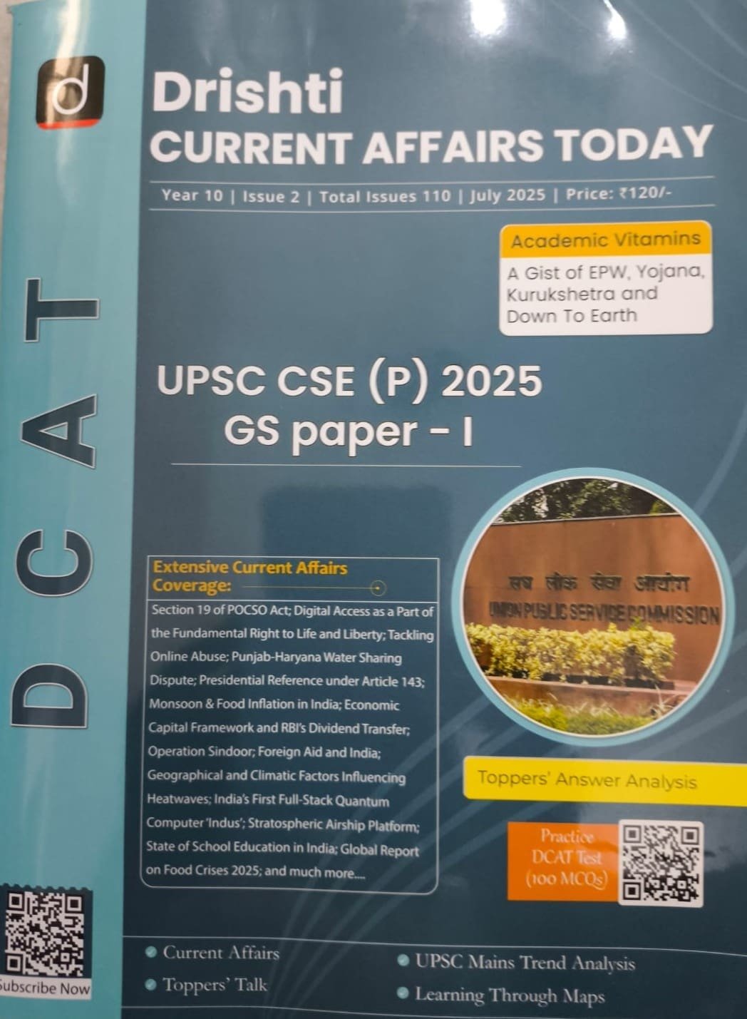 Drishti Current Affairs Today July 2025 UPSE CSE P GS Paper 1 English By Drishti Publication