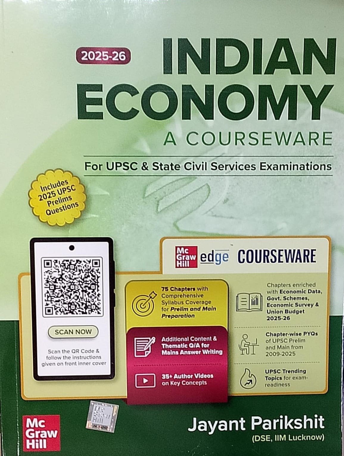 Indian Economy Courseware English by Jayant Parikshit | UPSC CSE 2025-26 | Civil Services Exam By Mc Graw hill