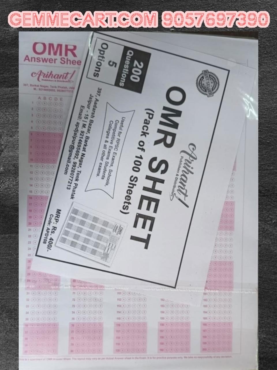 Arihant OMR Sheet Pack Of 100 Sheets (200 MCQ's) 5 Options By Arihant Publishers & Distributors