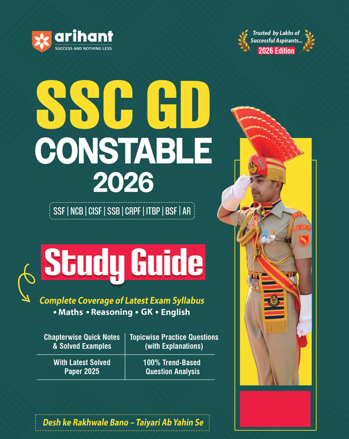Arihant SSC GD Constable Exam 2026 | Study Guide | Chapterwise Quick Notes, 3000+ Practice MCQs & Solved Paper 2025| 2 CBT Based Mock & Free Online Mock Test | For BSF, CISF, CRPF, ITBP, SSB, SSF & Assam Rifles English By Arihant Publication