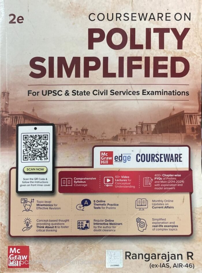 TMH Courseware on Polity Simplified, 2e by Rangarajan R (Ex. IAS) for UPSC CSE 2025-26 | 60+ Video Conceptual Lectures | 400+ Solved Chapter-wise PYQs (2014-2024) | Online Webinars | Current Affairs, Mnemonics, Practice Tests, Real-life Examples & More Rangarajan R By McGraw-Hill Publication TMH Courseware on Polity Simplified, 2e by Rangarajan R (Ex. IAS) for UPSC CSE 2025-26 | 60+ Video Conceptual Lectures | 400+ Solved Chapter-wise PYQs (2014-2024) | Online Webinars | Current Affairs, Mnemonics, Practice Tests, Real-life Examples & More Rangarajan R By McGraw-Hill Publication