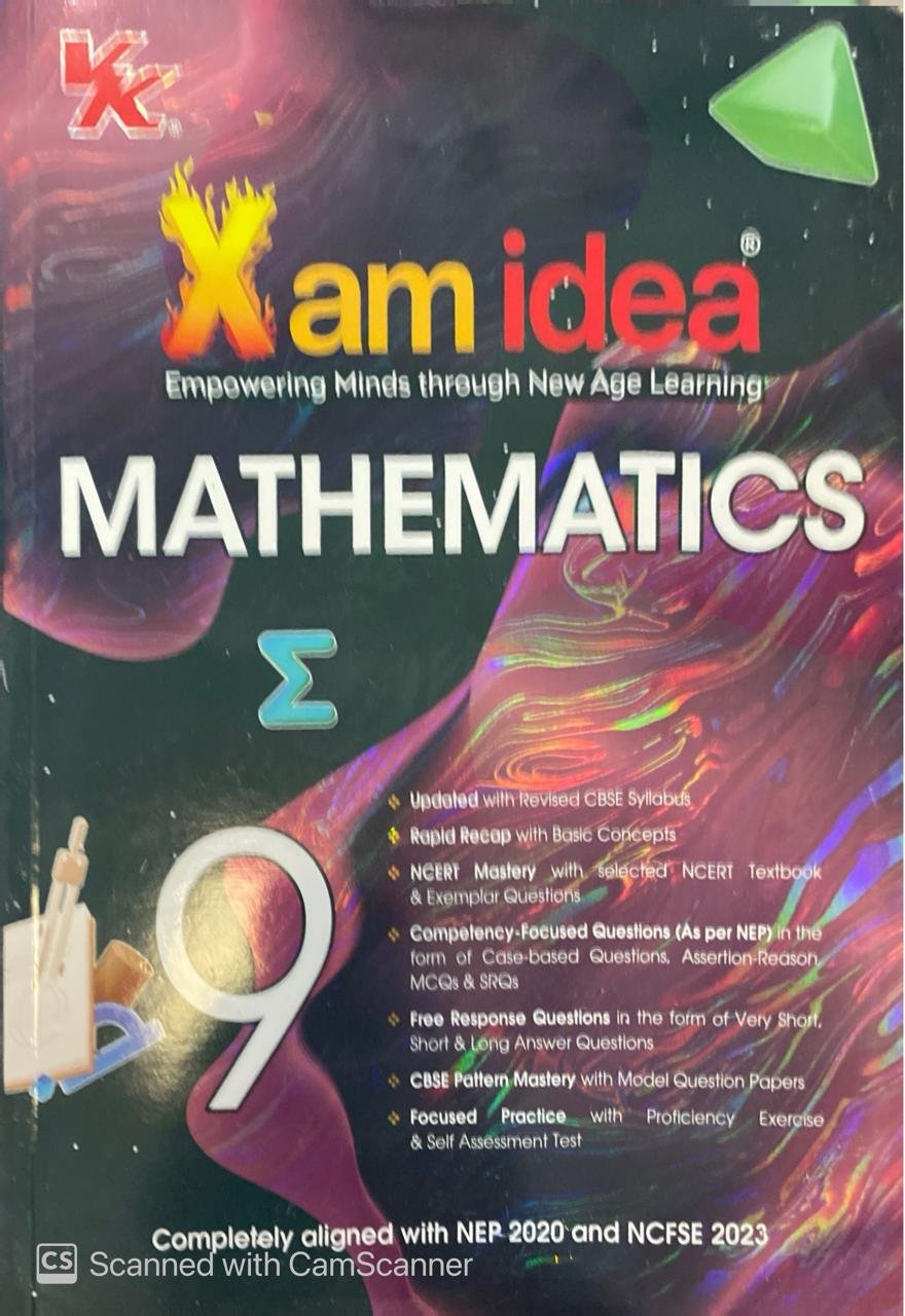Xam idea Class 9 Mathematics (2025–26) | Latest CBSE Syllabus| NEP 2020 & NCFSE 2023 Aligned | With Competency-Focused & Free Response Qs | Self-Assessment Tests By VK Publication