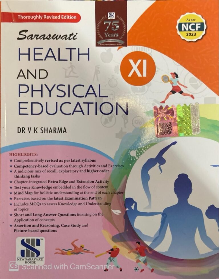 Saraswati Health and Physical Education English Meduim Class 11 VK Sharma By New Saraswati Publication