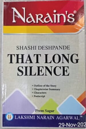 Narain's That Long Silence English Edition Shashi Deshpande- By Prem Sagar By Laxmi Narain Agarwal