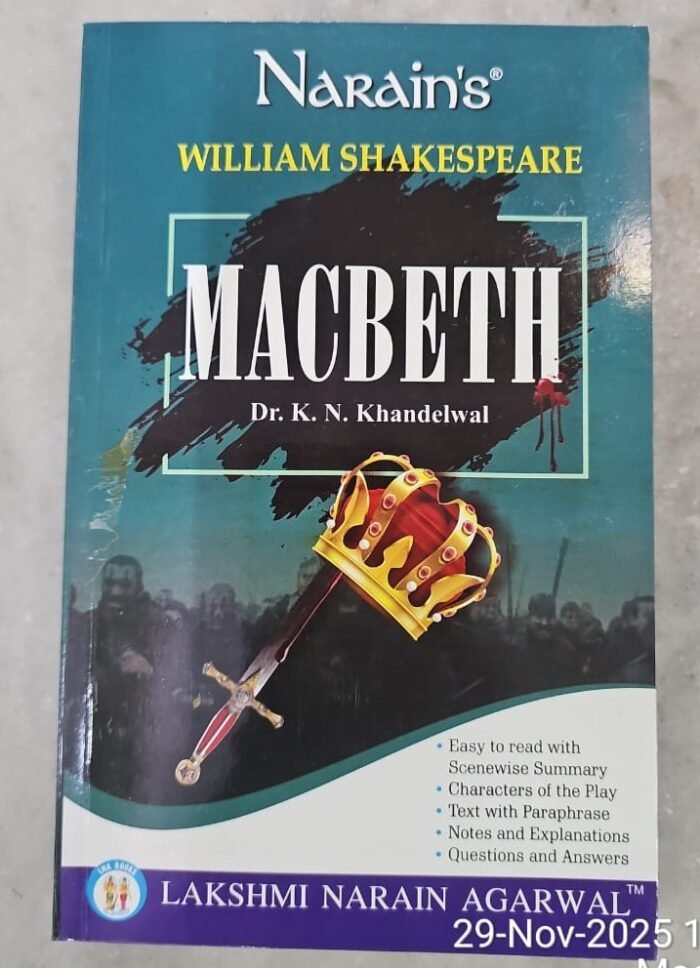 Narain's Macbeth – William Shakespeare – By – K.N. Khandelwal By Laxmi Narain Agarwal