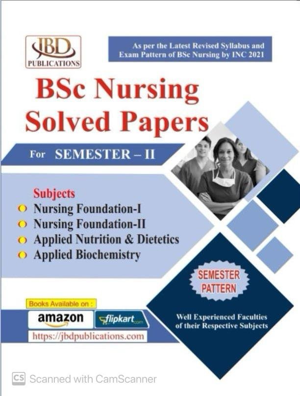 JBD B.Sc Nursing Solved Papers For Semester 2nd Exam Latest Edition By JBD Publication (Jaipur Book Depot)