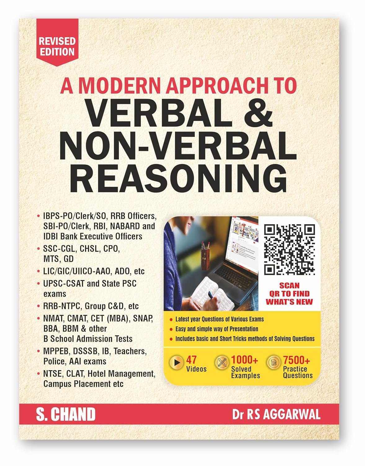 A Modern Approach to Verbal & Non-Verbal Reasoning (Revised Edition 2025) | 47 Videos | 1000+ Solved Examples | 7500+ Practice Questions | SSC CGL CHSL, IBPS, Bank SBI PO Clerk, Railway CAT, MAT, Police, UPSC Exam Book R S Aggarwal By S Chand Publication