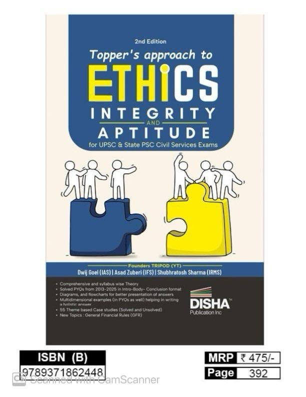 Disha Topper's approach to Ethics, Integrity & Aptitude for UPSC & State PSC Civil Services IAS Mains by IAS Tripod - Dwij Goel, Shubhratosh Sharma & Asad Zuberi | General Studies Paper IV | PYQs By Disha Publication