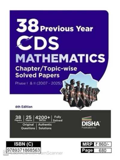 38 Previous Yera CDS & CDS OTA English Chapter/Topic-Wise Solved Papers Phase 1 & 2 (2007-25) 6th Edition 2026 By Disha Publication