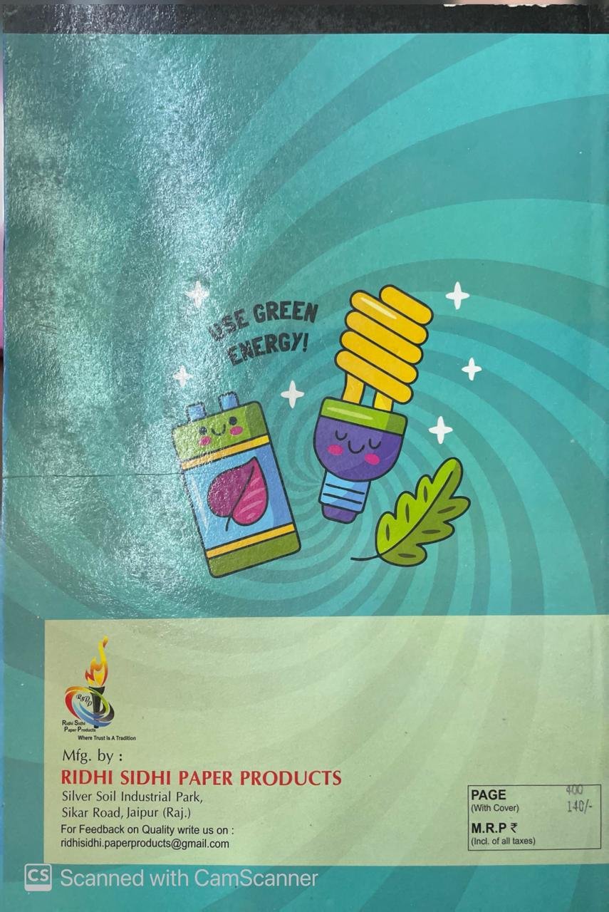 Olympic A4 Size Long Notebook | 29.7 CM x 21 CM Approx. Pages 400| Single Line Notebook | GSM 56 | Use for School ,College Student & Professionals Notes | Covers May Differ | Pack of 6 Books