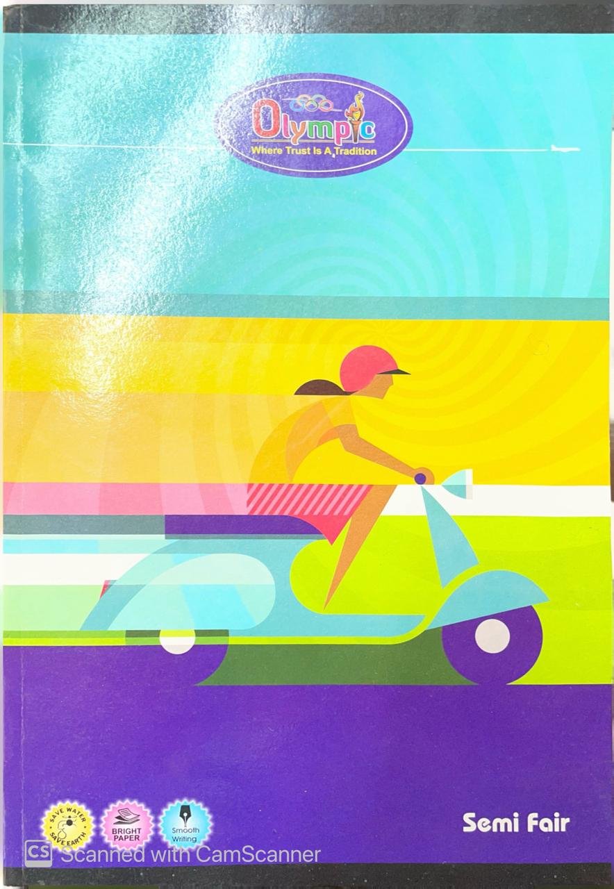 Olympic A4 Size Long Notebook | 29.7 CM x 21 CM Approx. Pages 400| Single Line Notebook | GSM 56 | Use for School ,College Student & Professionals Notes | Covers May Differ | Pack of 6 Books