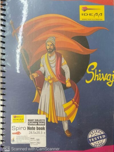 IDEAA A4 Size Long Spiral Notebook | 20.3 CM x 28.5 CM Approx. Pages 500| Single Line Notebook | GSM 56 | Use for School ,College Student & Professionals Notes | Covers May Differ | Pack of 3 Spiral Notebook 