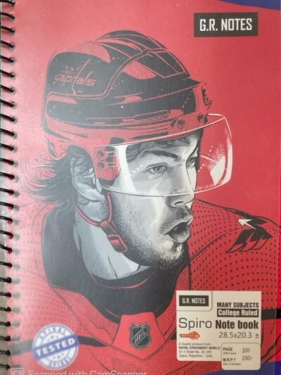 GR Notes A4 Size Long Spiral Notebook | 20.3 CM x 28.5 CM Approx. Pages 300| Single Line Notebook | GSM 56 | Use for School ,College Student & Professionals Notes | Covers May Differ | Pack of 4 Spiral Notebook 