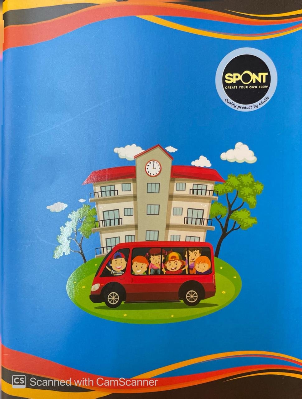 SPONT A4 Size Long Notebook | 18 CM x 24 CM Approx. Pages 172 | Single Line Notebook | GSM 56 | Use for School ,College Student & Professionals Notes | Covers May Differ | Pack of 6 Books