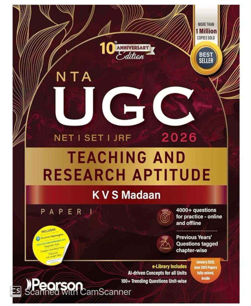 Pearson UGC NET JRF First Paper - 1 Teaching and Research Aptitude 2026 By KVS Madaan English Medium By KVS Madaan