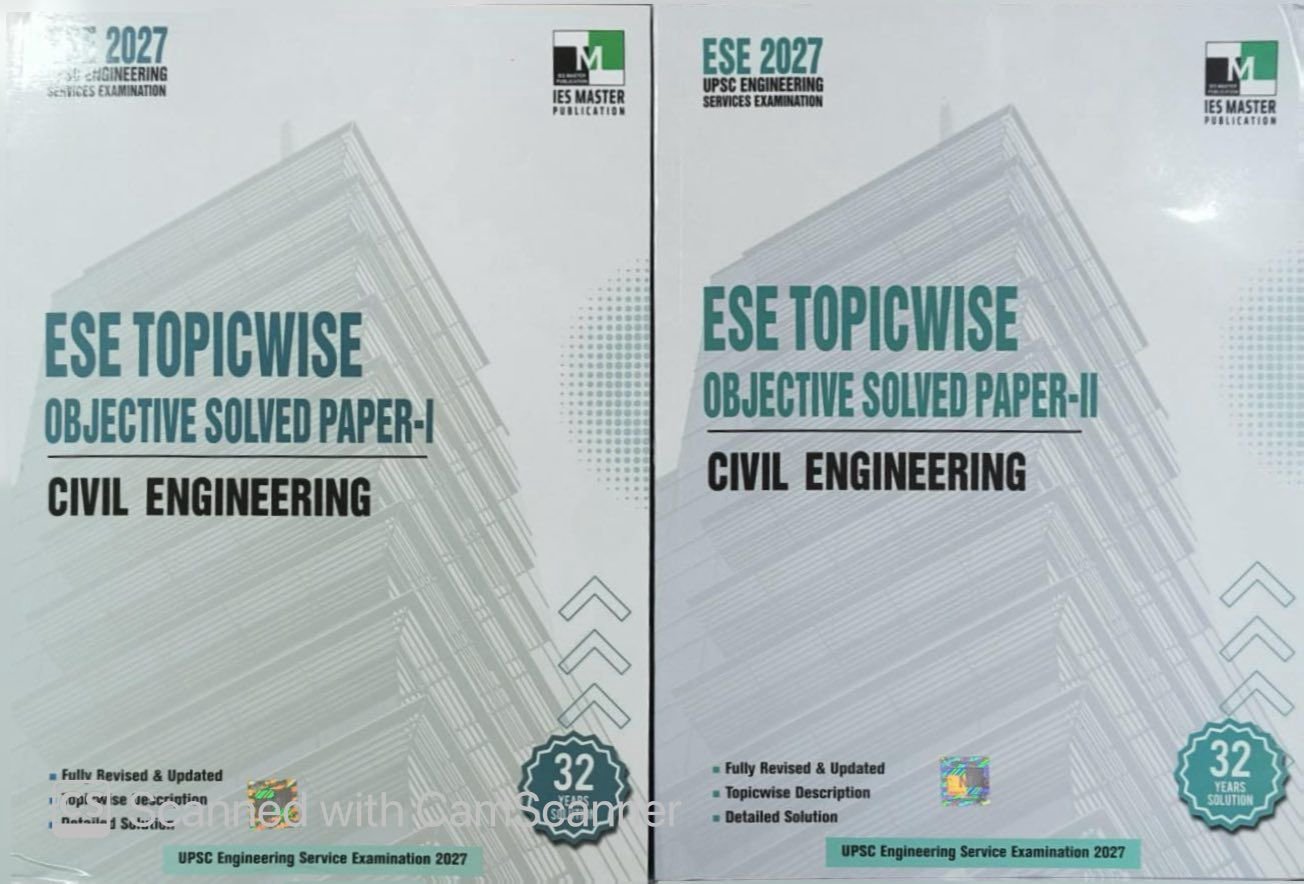 IES Master ESE Civil Engineering 2027 ESE Objective Topicwise Volume 1 & 2 IES MASTER Publication