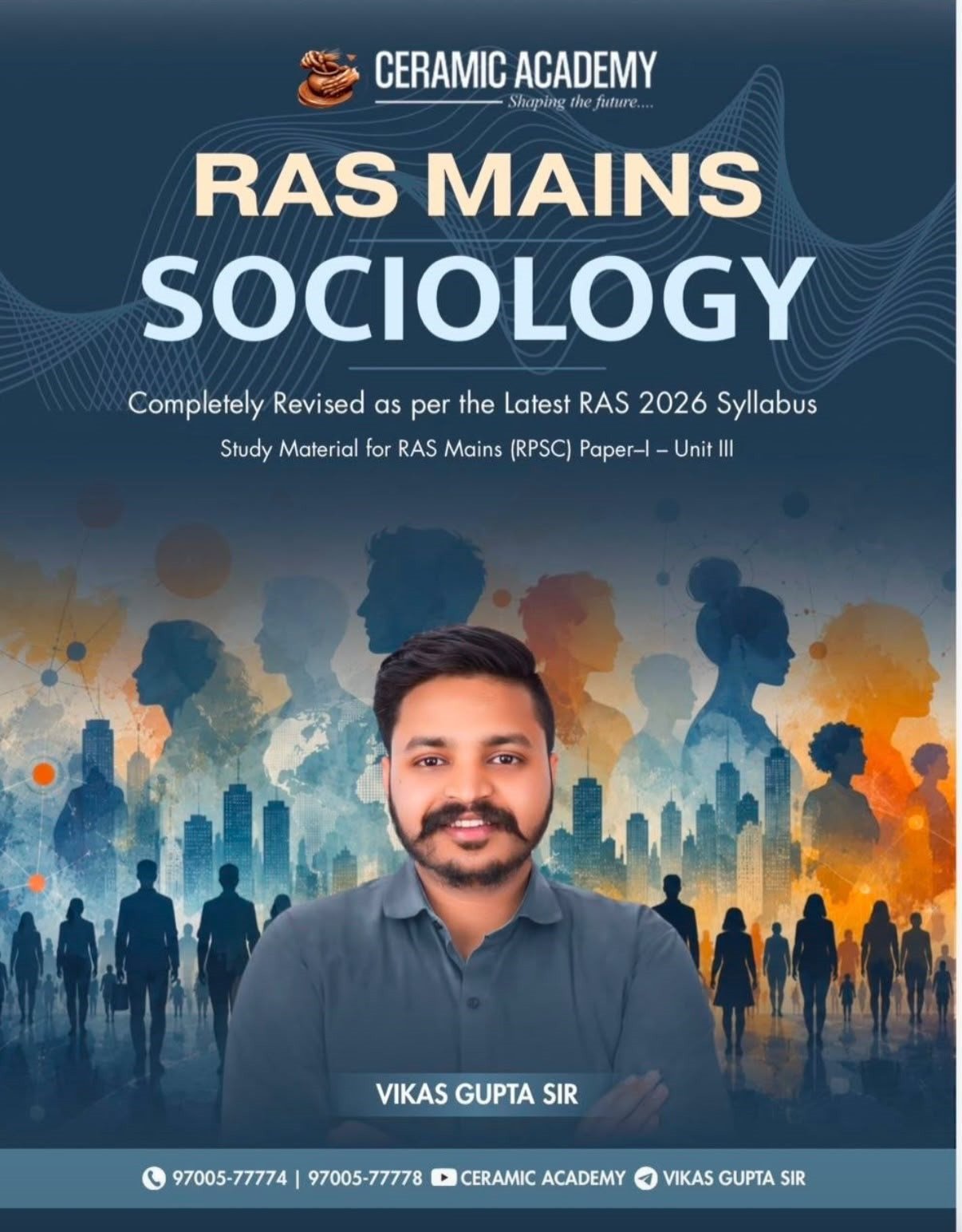Ceramic Academy RAS Mains Sociology English Medium New Edition Aug 2026 By Vikas Gupta Sir
