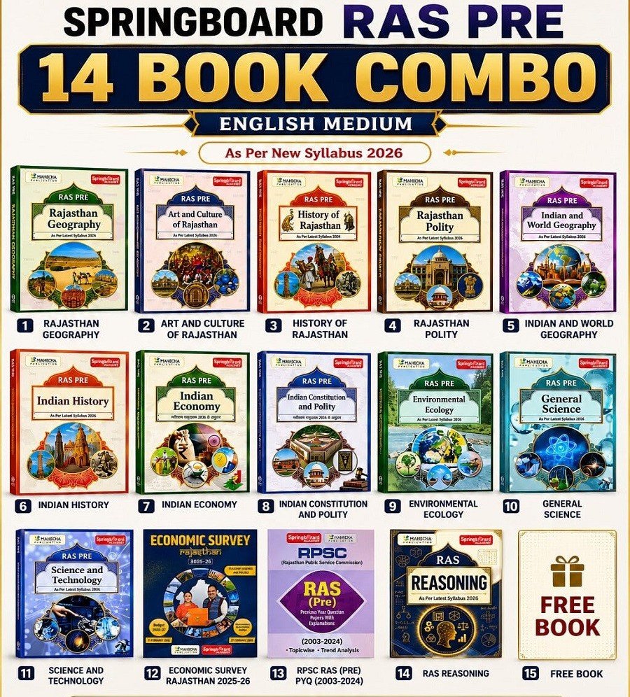 Springboard Academy RAS Pre 14 Book Combo English Medium Based on New Syllabus 2026 New Edition 2026 By Mahecha Publication